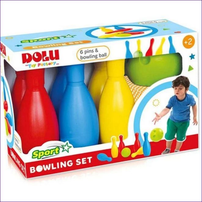 DOLU Bowling-Set mit sechs Pins und Kugel